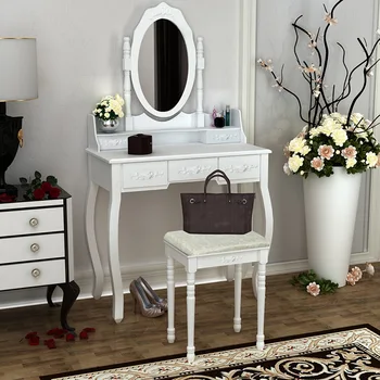Wooden Dressing Table White Pine Makeup Desk With Stool Oval Mirror Dropshipping
Wooden Dressing Table White Pine Makeup Desk With Stool Oval Mirror Dropshipping