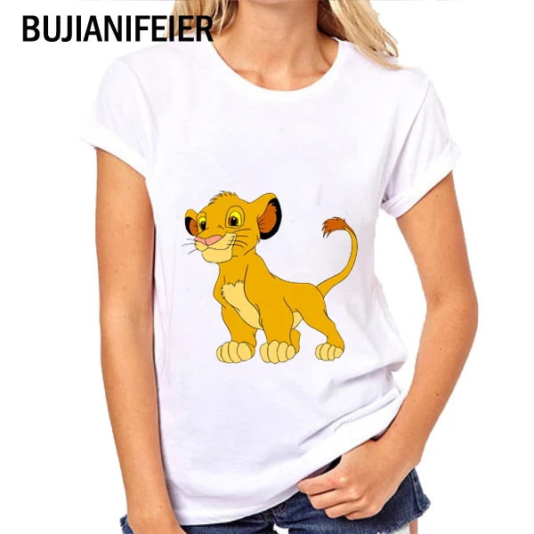 round neck female white Slim short-sleeved fashion cartoon Lion king printing T-shirt female thermal transfer T-shirt BJN293
round neck female white Slim short-sleeved fashion cartoon Lion king printing T-shirt female thermal transfer T-shirt BJN293