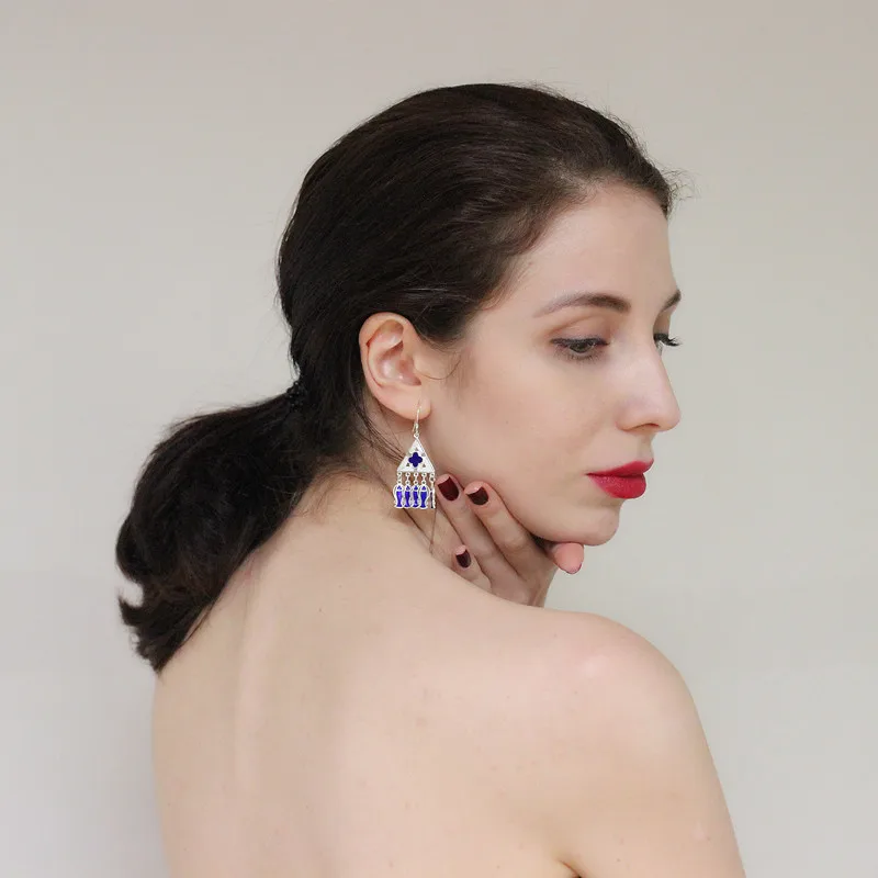 Triangle Blue Earrings 2019 Fish Dangle Tassel Earings Drop Vintage Miao Jewelry 999 Sterling Silver Handmade
Triangle Blue Earrings 2019 Fish Dangle Tassel Earings Drop Vintage Miao Jewelry 999 Sterling Silver Handmade