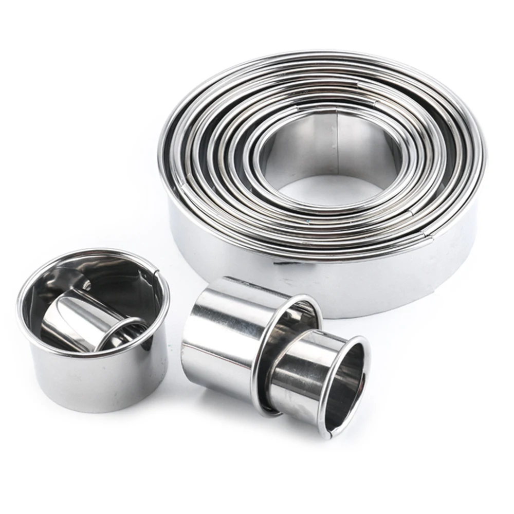 14Pieces Baking Ring Stainless Steel Mousse Ring Round Cookie Molds Set Bakeware Wrappers Cutter Maker Tools form for ravioli
14Pieces Baking Ring Stainless Steel Mousse Ring Round Cookie Molds Set Bakeware Wrappers Cutter Maker Tools form for ravioli