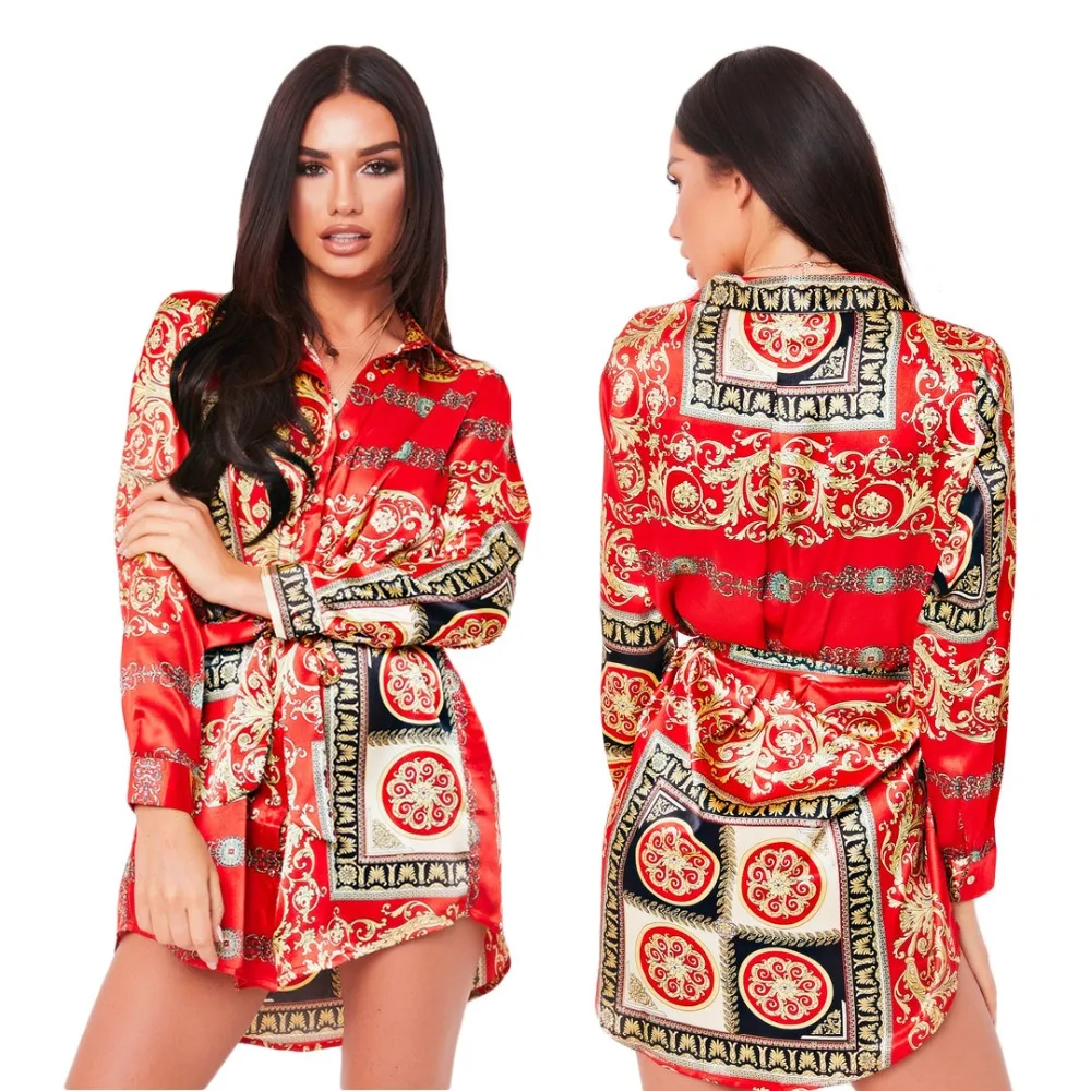 British new ladies shirt long-sleeved lapel cardigan stitching irregular printed shirt ruffle A-line dress fashion
British new ladies shirt long-sleeved lapel cardigan stitching irregular printed shirt ruffle A-line dress fashion
