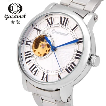 GUCAMEL Fashion Brand Automatic Mechanical Wristwatch Mens Roman Numerals Stainless Steel Leather Waterproof Male Business Watch
GUCAMEL Fashion Brand Automatic Mechanical Wristwatch Mens Roman Numerals Stainless Steel Leather Waterproof Male Business Watch