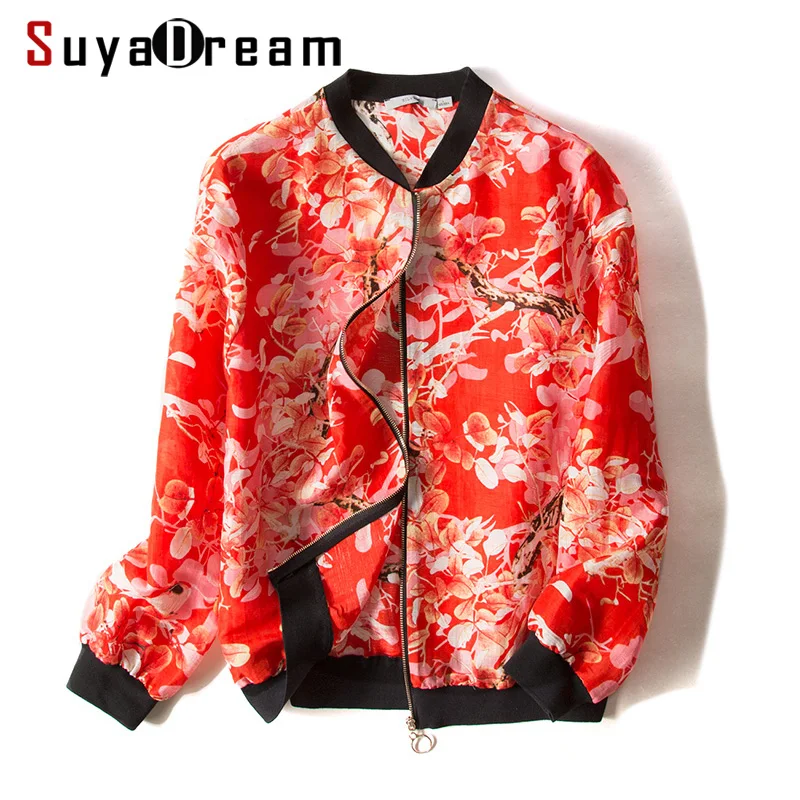 Women Jacket 50%Mulberry Silk 50%Linen Casual Zipper Printed Jackets 2018 Fall Winter New Outwear Red
Women Jacket 50%Mulberry Silk 50%Linen Casual Zipper Printed Jackets 2018 Fall Winter New Outwear Red