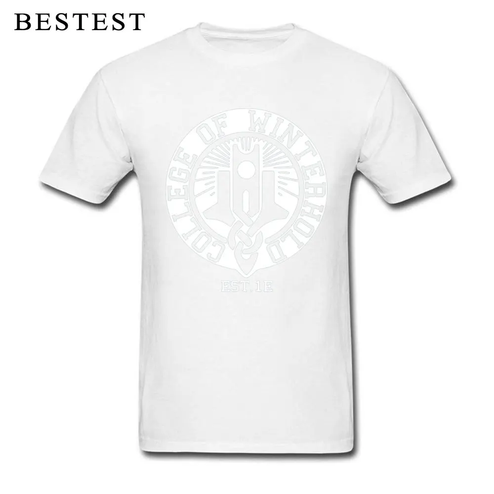 Fashionable Custom Youth Tshirts Family Summer Fall Short Sleeve Round Neck All Cotton T Shirt Summer Tees Top Quality College of Winterhold Est. 1E white 4138 white