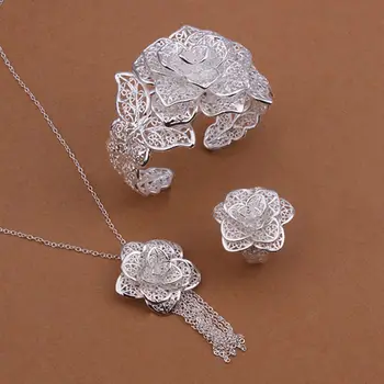 silver plated jewelry 925-sterling-silver fashion jewelry flower necklace&bracelet&ring jewelry sets for women SS445
silver plated jewelry 925-sterling-silver fashion jewelry flower necklace&bracelet&ring jewelry sets for women SS445