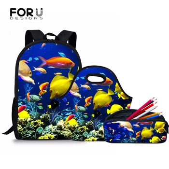 FORUDESIGNS School Backpack Set Kids Schoolbag Sea World Fish Pattern School Bags For Girls Boys Book Bag Teenager Mochila 2018
FORUDESIGNS School Backpack Set Kids Schoolbag Sea World Fish Pattern School Bags For Girls Boys Book Bag Teenager Mochila 2018