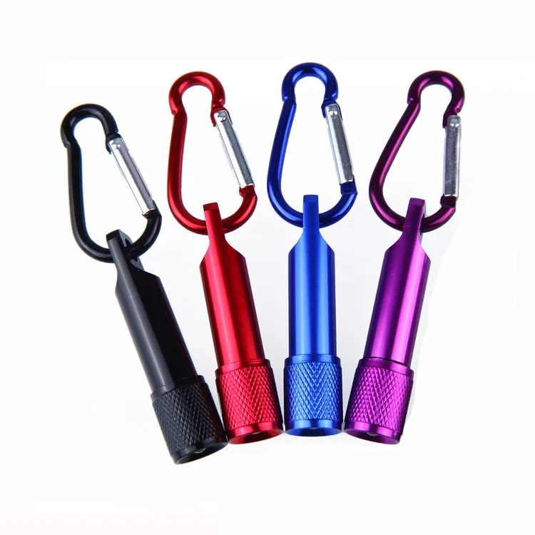 

Durable Aluminum Alloy LED Flashlight White Light LED Lamp mini Torch Keychain Light w/ Carabiner (4* LR41)