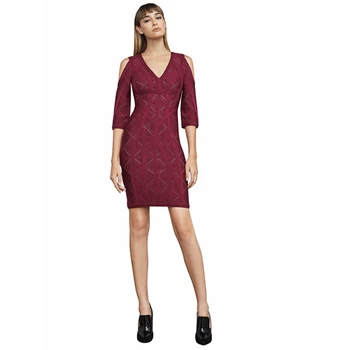 2018 Elegant Wine Red Three Quarter Bandage Dress Jacquard Off The Shoulder Ptachwork Bodycon Vestidos Celebrity Wholesale Club
2018 Elegant Wine Red Three Quarter Bandage Dress Jacquard Off The Shoulder Ptachwork Bodycon Vestidos Celebrity Wholesale Club