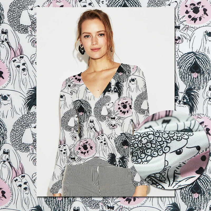 Defect Sale: Abstract animal-dogs print pure silk crepe de chine fabric,sewing for shirt,blouse,dress,skirt,craft by the yard
Defect Sale: Abstract animal-dogs print pure silk crepe de chine fabric,sewing for shirt,blouse,dress,skirt,craft by the yard