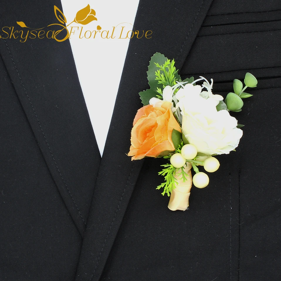 Artificial Wrist boutonniere white orange rose corsages prom groomsman bridesmaid wedding flowers
Artificial Wrist boutonniere white orange rose corsages prom groomsman bridesmaid wedding flowers