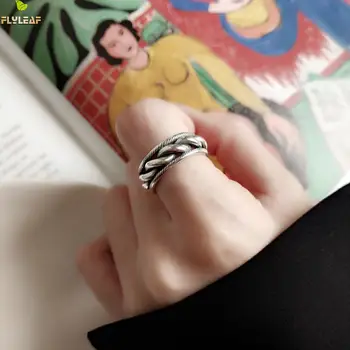 Flyleaf 925 Sterling Silver Rings For Women Personality Vintage Woven Twist High Quality Fashion Jewelry Tail Open Ring Men
Flyleaf 925 Sterling Silver Rings For Women Personality Vintage Woven Twist High Quality Fashion Jewelry Tail Open Ring Men