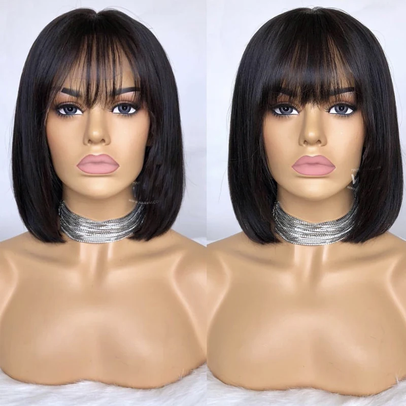 LUFFYHAIR Bob Cut 13X6 Lace Front Short Human Hair Wigs With Bangs Pre plucked Brazilian Remy Straight Hair For Women
LUFFYHAIR Bob Cut 13X6 Lace Front Short Human Hair Wigs With Bangs Pre plucked Brazilian Remy Straight Hair For Women