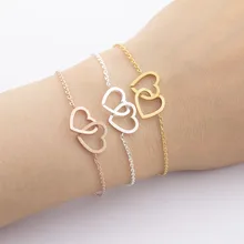 GORGEOUS TALE Silver Gold Filled Double Heart Charm Bracelet for Women Body Jewelry Stainless Steel Chain Pulseras B065
GORGEOUS TALE Silver Gold Filled Double Heart Charm Bracelet for Women Body Jewelry Stainless Steel Chain Pulseras B065