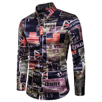 Men's autumn and winter models with stylish and dynamic print design men's lapel long-sleeved shirt
Men's autumn and winter models with stylish and dynamic print design men's lapel long-sleeved shirt