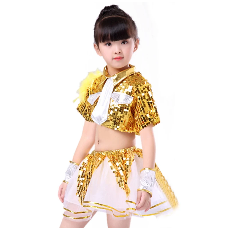 Girl Gold Sequin Jazz Dance Children Modern Dance Costume Fashion Waltz Dancing Dress Stage Show Dresses Jazz Costumes For Girl
Girl Gold Sequin Jazz Dance Children Modern Dance Costume Fashion Waltz Dancing Dress Stage Show Dresses Jazz Costumes For Girl