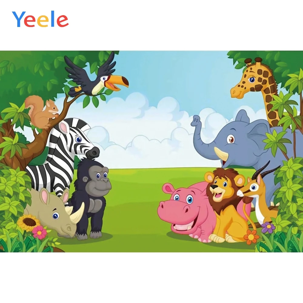 Yeele Jungle Party Animals Safari Forest Clouds Baby Photography Backgrounds Customized Photographic Backdrops for Photo Studio
Yeele Jungle Party Animals Safari Forest Clouds Baby Photography Backgrounds Customized Photographic Backdrops for Photo Studio