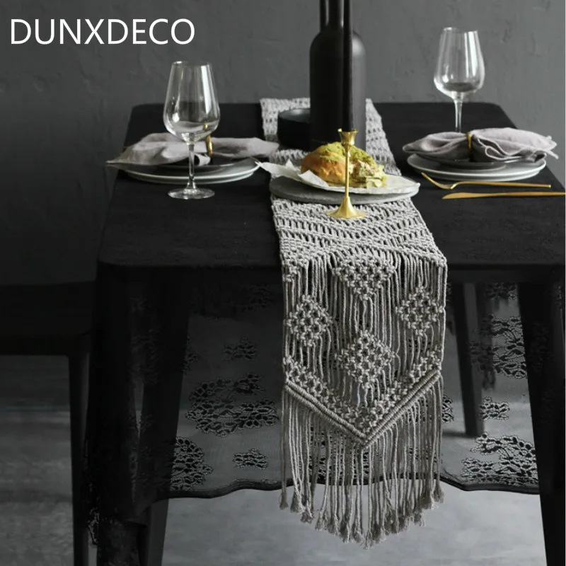 DUNXDECO Table Runner Tablecloth Cover Fabric Nordic Simple Geometric Handmade Cotton Knitting Tassels Modern Home Store Deco
DUNXDECO Table Runner Tablecloth Cover Fabric Nordic Simple Geometric Handmade Cotton Knitting Tassels Modern Home Store Deco