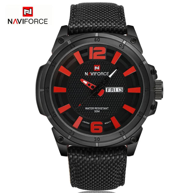 Reloj Hombre NAVIFORCE модные повседневные часы мужские военные кварцевые нейлоновые