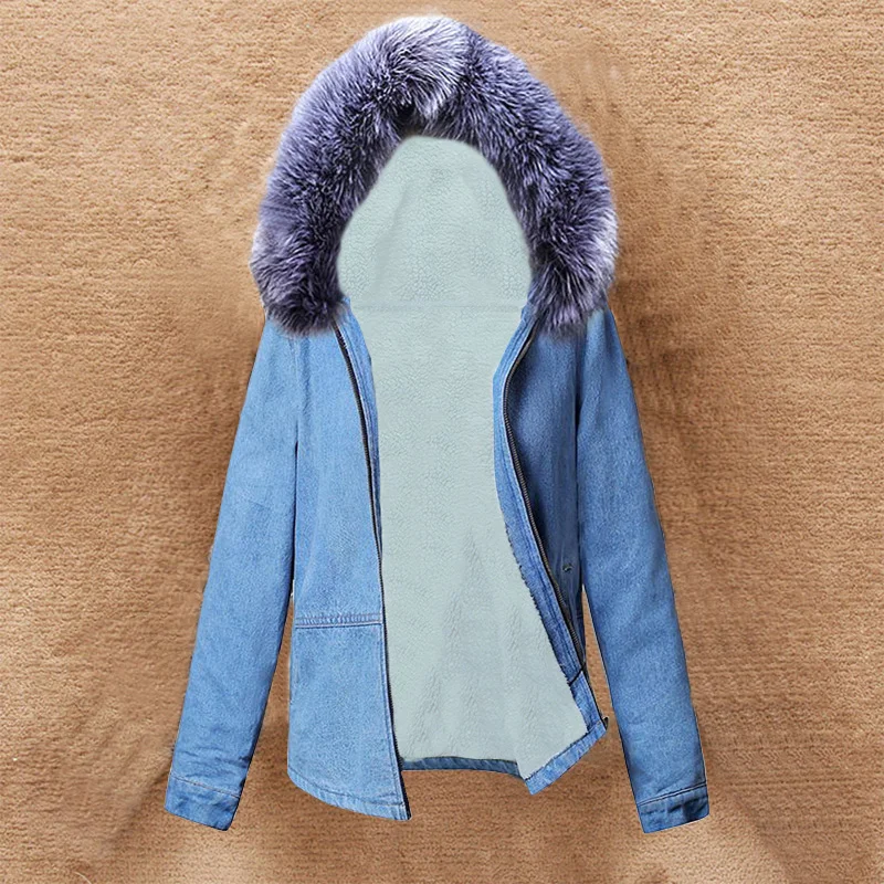 2019 New Winter Lamb Fur Jean Women Bombe Jacket Warm Hooded Denim Jacket for Casual Jean Coat Female Thick Warm Denim Jacket
2019 New Winter Lamb Fur Jean Women Bombe Jacket Warm Hooded Denim Jacket for Casual Jean Coat Female Thick Warm Denim Jacket