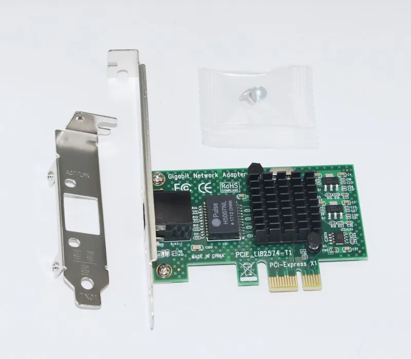 Сетевой адаптер для компьютера Gigabit Ethernet Intel 82574L чипсет PCIE X1 10/100 Мбит/с |