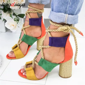 Espadrille Sandals Women High Heels Female Square Heels Open Toe Heels Women Sandals Cross Strap Shoes Large Sizes 35-43
Espadrille Sandals Women High Heels Female Square Heels Open Toe Heels Women Sandals Cross Strap Shoes Large Sizes 35-43