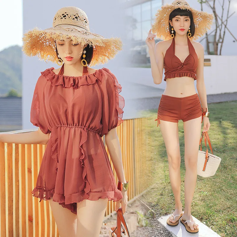 Swimsuit Female Big Size Rush Guard For Women Summer 2019 New Bikini Swimwear Girl Three Piece Korean Neck Solid Polyester
Swimsuit Female Big Size Rush Guard For Women Summer 2019 New Bikini Swimwear Girl Three Piece Korean Neck Solid Polyester