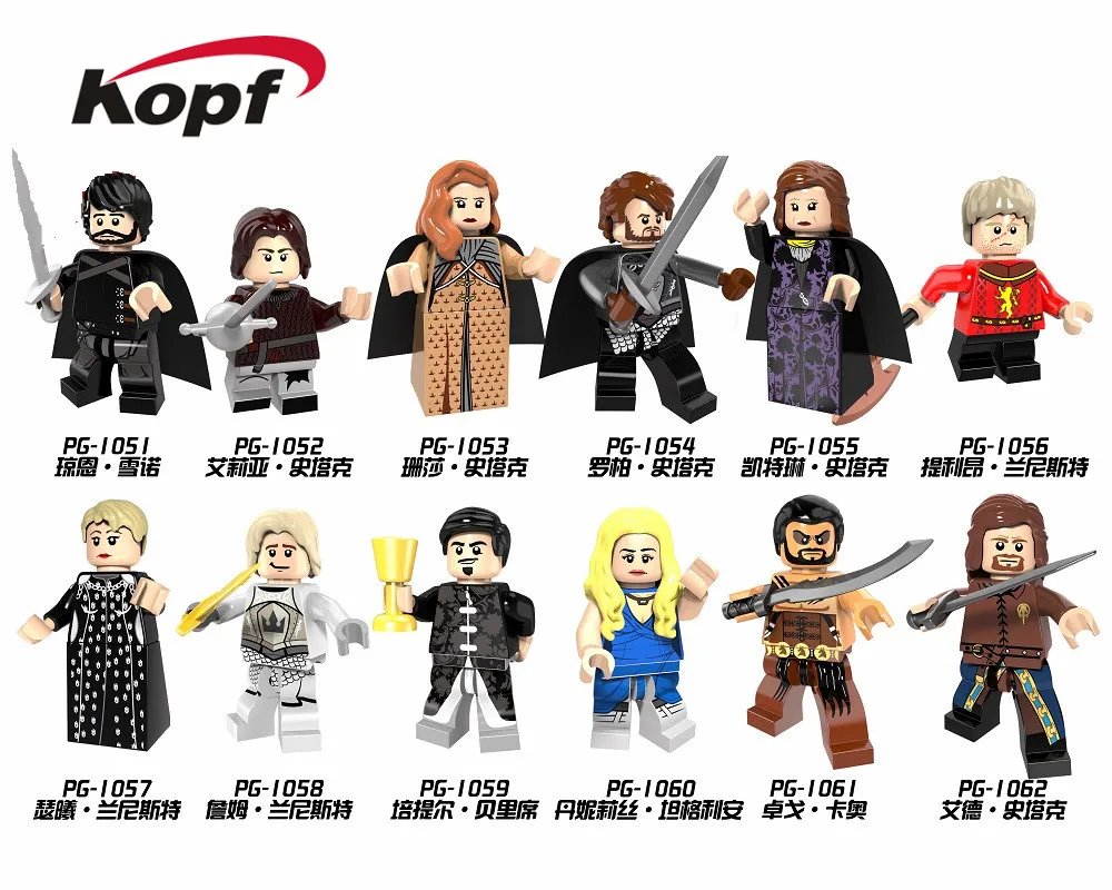 Building Blocks Petyr Baelish Caitlin Stark Alicia Jaime Lannister Cersei Game of Thrones Ice and Fire Toys For Children PG8072
Building Blocks Petyr Baelish Caitlin Stark Alicia Jaime Lannister Cersei Game of Thrones Ice and Fire Toys For Children PG8072