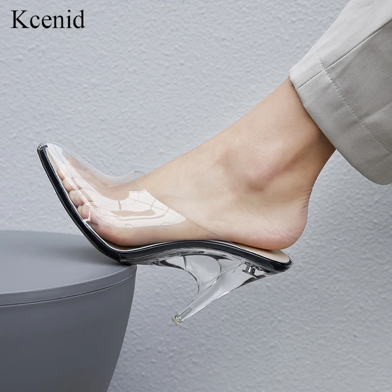 Kcenid PVC clear women pumps pointed toe slip on transparent dress shoes women clear high heel mules fashion party shoes 33-41
Kcenid PVC clear women pumps pointed toe slip on transparent dress shoes women clear high heel mules fashion party shoes 33-41