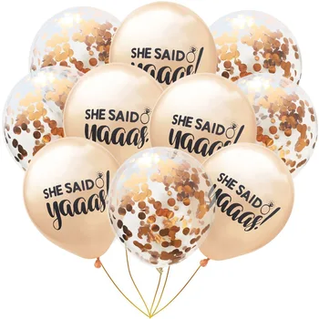 10Pcs Wedding Decorations Balloons Kit She Said Yaaas Latex Balloon with Rose Gold Confetti Globos For Bachelorette Party Decor
10Pcs Wedding Decorations Balloons Kit She Said Yaaas Latex Balloon with Rose Gold Confetti Globos For Bachelorette Party Decor