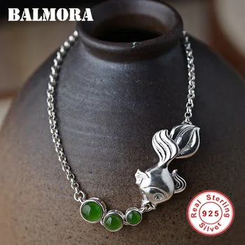 BALMORA 100% Real 925 Sterling Silver Goldfish Bracelets for Women Mother Gift Green Stone 16+5cm Cute Animal Jewelry JLB80853
BALMORA 100% Real 925 Sterling Silver Goldfish Bracelets for Women Mother Gift Green Stone 16+5cm Cute Animal Jewelry JLB80853
