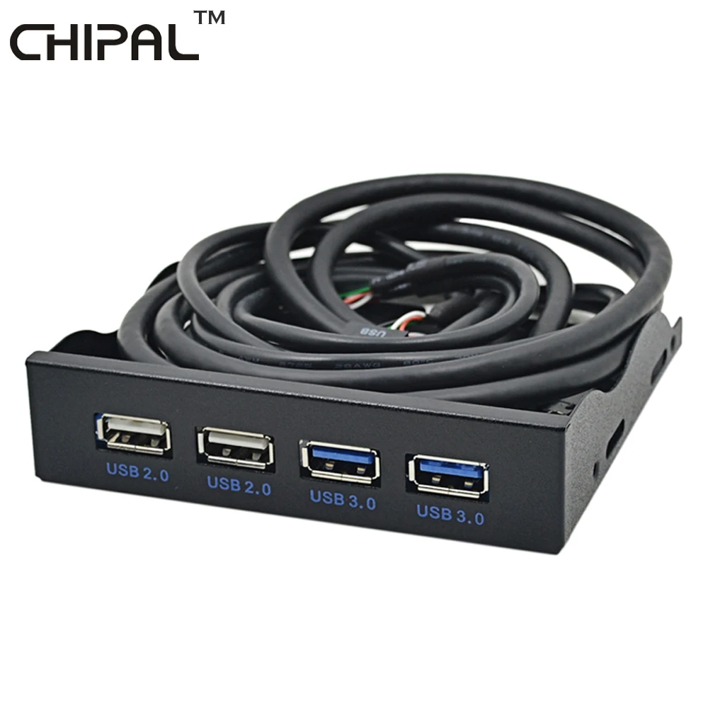 CHIPAL 4 Ports USB 3.0 USB 2.0 Front Panel USB3.0 Hub Splitter Internal Combo Bracket Adapter for Desktop 3.5 Inch Floppy Bay
CHIPAL 4 Ports USB 3.0 USB 2.0 Front Panel USB3.0 Hub Splitter Internal Combo Bracket Adapter for Desktop 3.5 Inch Floppy Bay