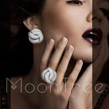 MoonTree Luxury Cubic Zirconia Wedding Earring And Ring Set for Women Bridal Engagement Wedding Fashion Jewelry Set
MoonTree Luxury Cubic Zirconia Wedding Earring And Ring Set for Women Bridal Engagement Wedding Fashion Jewelry Set