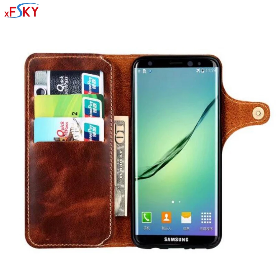 xFSKY Luxury Fashion European Card Holder Natural Real Genuine Leather Flip Case For Galaxy S9&S9 PLUS Cases Wallet Phone Shell
xFSKY Luxury Fashion European Card Holder Natural Real Genuine Leather Flip Case For Galaxy S9&S9 PLUS Cases Wallet Phone Shell