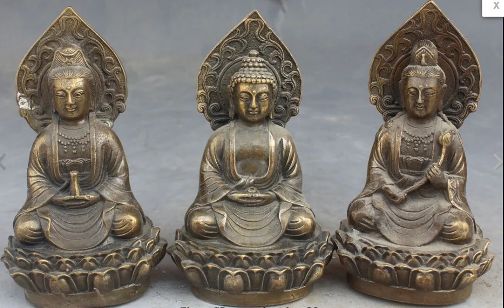 660414CM Marked Tibet Seat Lotus Western Shakyamuni Kwan-yin God Buddha Statue Set
660414CM Marked Tibet Seat Lotus Western Shakyamuni Kwan-yin God Buddha Statue Set