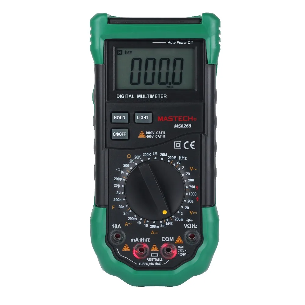 MASTECH MS8265 DMM Digital Multimeters 20000 Counts LCD Backlight w/Frequency & Capacitance Test
MASTECH MS8265 DMM Digital Multimeters 20000 Counts LCD Backlight w/Frequency & Capacitance Test