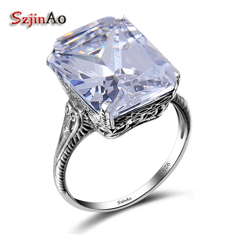 Szjinao Fashion Jewelry Punk Retro 925 Sterling Silver White Zircon Ring Zirconia Engagement Wedding Ring Women bijoux femme
Szjinao Fashion Jewelry Punk Retro 925 Sterling Silver White Zircon Ring Zirconia Engagement Wedding Ring Women bijoux femme