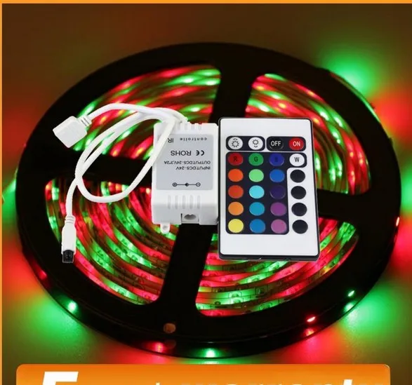 Nonwaterproof 3528 RGB LED Strip 5M 300LED SMD+ 24Key IR Remote Controller Changeable LED Strip Light Free Shipping
Nonwaterproof 3528 RGB LED Strip 5M 300LED SMD+ 24Key IR Remote Controller Changeable LED Strip Light Free Shipping