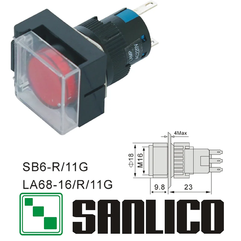 circular push button switch with waterproof protective cover SB6(LA68 LAS1 LAY16)-R/11G momentary spring return 16mm
circular push button switch with waterproof protective cover SB6(LA68 LAS1 LAY16)-R/11G momentary spring return 16mm