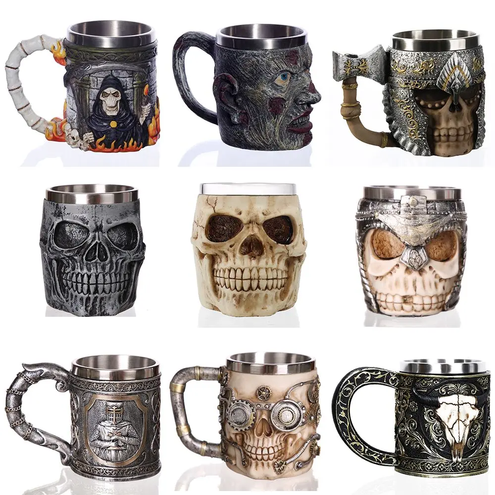 Navidad Skull Mug Double Wall Stainless Steel Knight Tankard Dragon Drinking Tea Beer Coffee Cup Viking Christmas Gift
Navidad Skull Mug Double Wall Stainless Steel Knight Tankard Dragon Drinking Tea Beer Coffee Cup Viking Christmas Gift