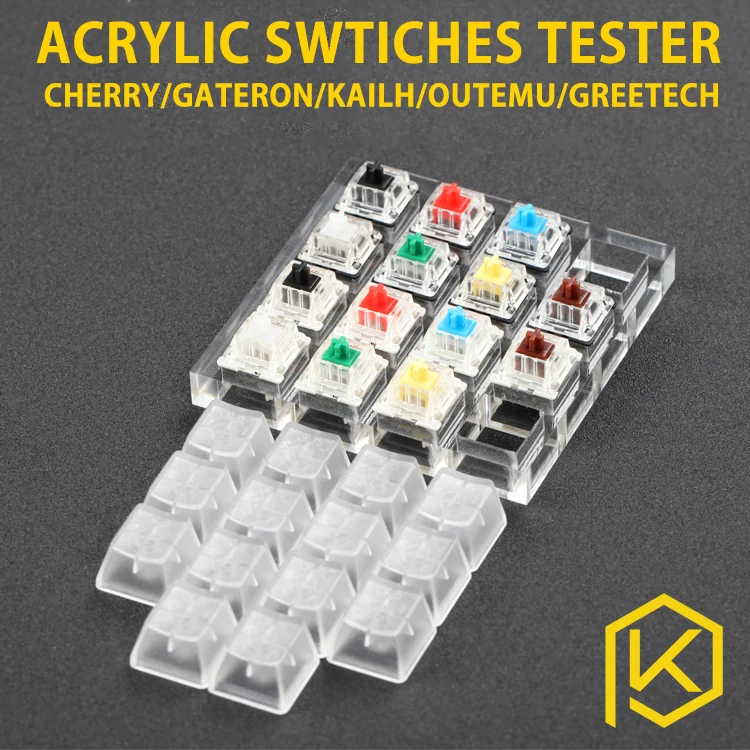 acrylic Switch Tester 2X2 2X3 4X4 clear housing for cherry kailh outemu gateron greetech black red blue brown green orange white
acrylic Switch Tester 2X2 2X3 4X4 clear housing for cherry kailh outemu gateron greetech black red blue brown green orange white