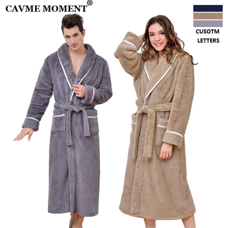 CAVME 2019 Winter Flannel Robe Hotel Long Bathrobe PLUS SIZE Kimono Robes Warm Unisex Sleepwear CUSTOM LETTERS Gift
CAVME 2019 Winter Flannel Robe Hotel Long Bathrobe PLUS SIZE Kimono Robes Warm Unisex Sleepwear CUSTOM LETTERS Gift