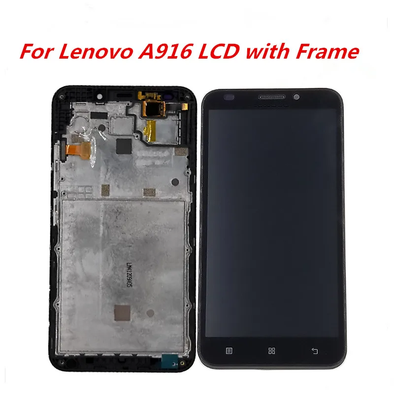 For 5.5" Lenovo A916 LCD Display Touch Screen Digitizer Assembly With Frame Replacement Parts | Мобильные телефоны и