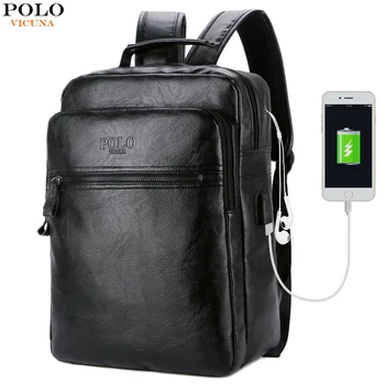VICUNA POLO Men Leather USB Cable Travel Laptop Backpack With Headphone Hole School Backpack Has Front Pocket Bagpack mochila
VICUNA POLO Men Leather USB Cable Travel Laptop Backpack With Headphone Hole School Backpack Has Front Pocket Bagpack mochila