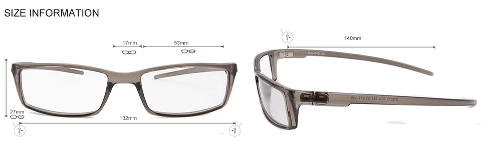 Esnbie Unisex Full Rim Square Titanium Eyeglasses