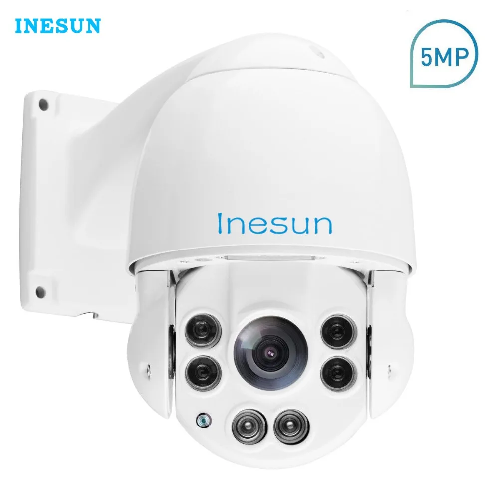 

Inesun H.265 Outdoor PTZ IP Security Camera 5MP Super HD 2592x1944 Pan Tilt 10X Optical Zoom Speed Dome IR Night Vision Cam