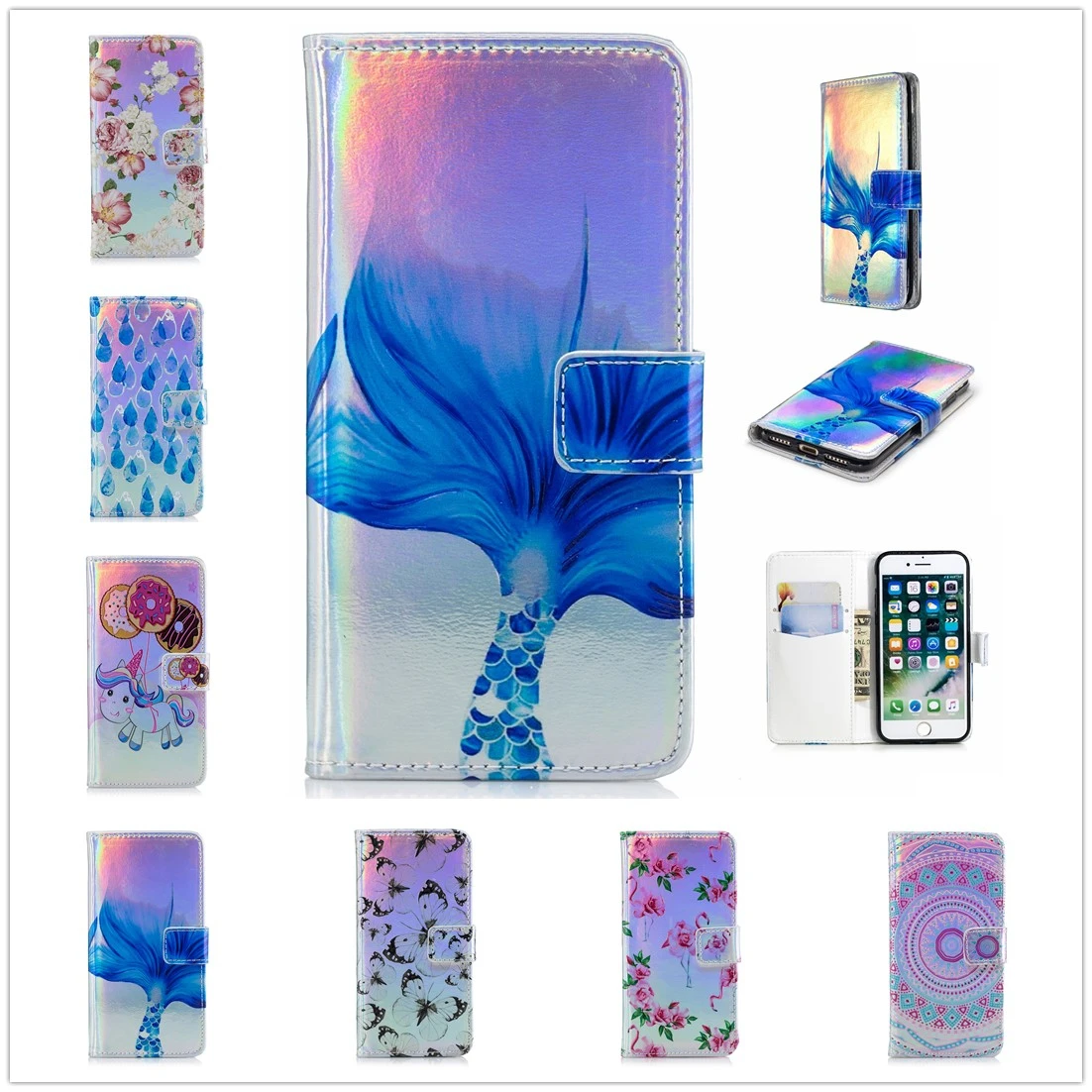 for iPhone 8 Plus Flip Case XS Max Leather Laser Funda XR X Shells Mermaid Cover 7 6S 6 Plus Phone Caso SE 5S 5 Alta Calidad PU
for iPhone 8 Plus Flip Case XS Max Leather Laser Funda XR X Shells Mermaid Cover 7 6S 6 Plus Phone Caso SE 5S 5 Alta Calidad PU
