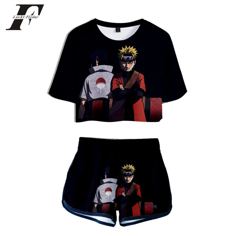 Kpop Naruto 3D Printed Women Two Piece Fashion Summer Short Sleeve Crop Top+Shorts Arrival Harajuku Streetwear Clothes 2019
Kpop Naruto 3D Printed Women Two Piece Fashion Summer Short Sleeve Crop Top+Shorts Arrival Harajuku Streetwear Clothes 2019