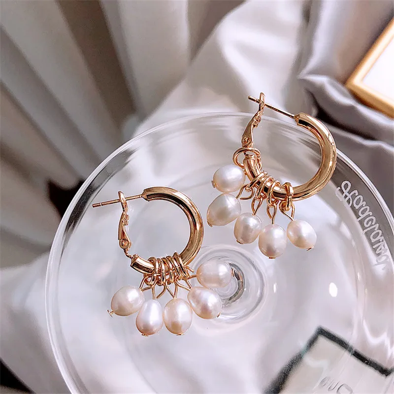 Fashion Handmade Pearl Round Women's Earrings Unique Korea Earrings Wedding Trendy Dangle Jewelry ETD28 (5)