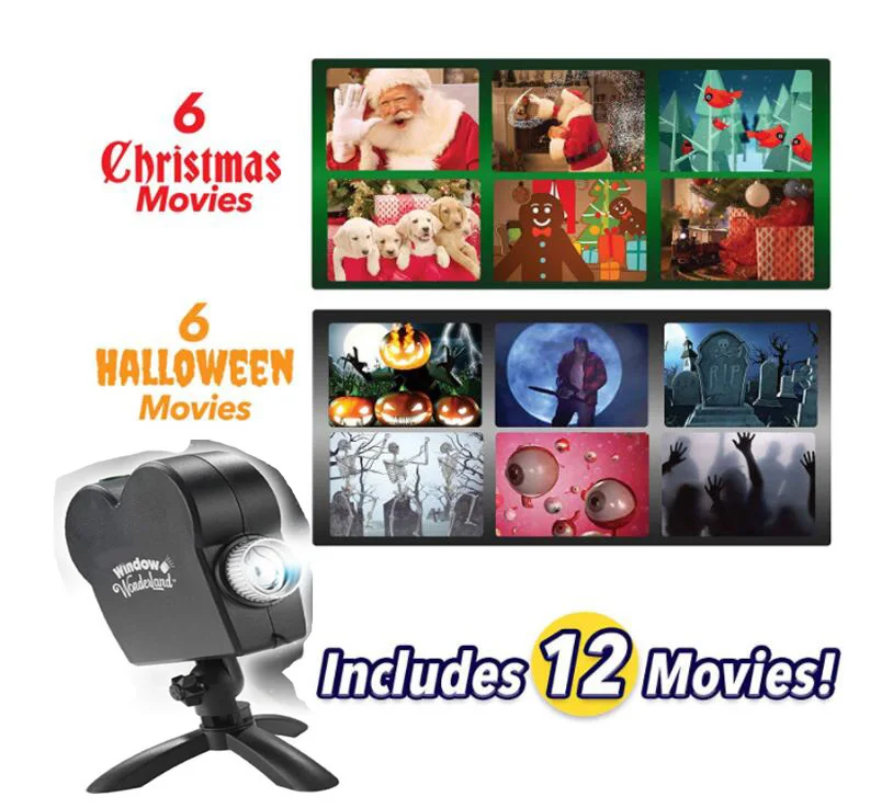 Mini Laser Projector Window Show included 12 Moving Movies indoor Outdoor Stage Light Projectors for Christmas Halloween Party
Mini Laser Projector Window Show included 12 Moving Movies indoor Outdoor Stage Light Projectors for Christmas Halloween Party