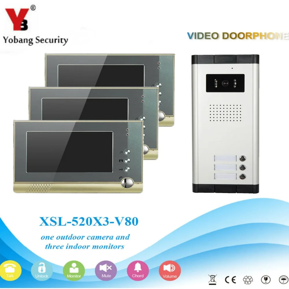 YobangSecurity Villa Apartment Eye Door bell 7"TFT LCD Color Video Door Phone Doorbell Intercom System 1 Camera 3 Monitor
YobangSecurity Villa Apartment Eye Door bell 7"TFT LCD Color Video Door Phone Doorbell Intercom System 1 Camera 3 Monitor
